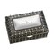 Contemporary Home Living 3.5" Antique Silver Unique Rectangular Beaded Jewelry Box